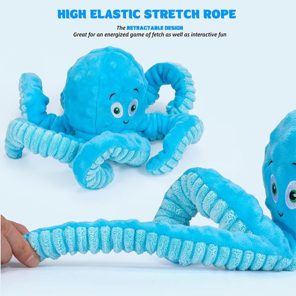 Wehao Octopus Squeaky Dog Toy for Aggressive Chewers Durable - Image 2