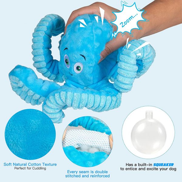 Wehao Octopus Squeaky Dog Toy for Aggressive Chewers Durable - Image 3