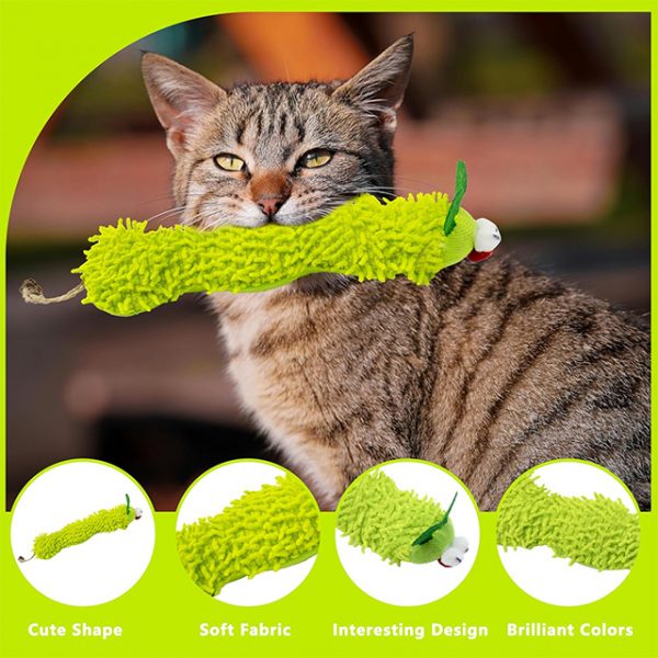 Wehao Catnip Caterpillar Plush Toy Soft Safe Interactive Chew - Image 3