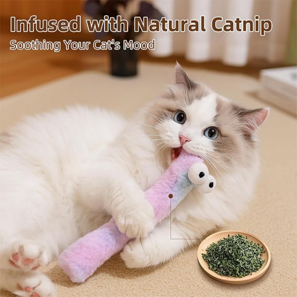Wehao Catnip Caterpillar Toy Crinkle Soft Plush Interactive - Image 3
