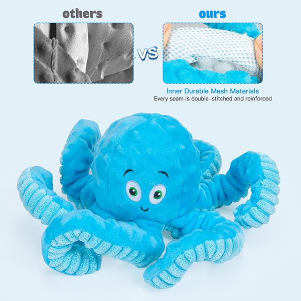 Wehao Octopus Squeaky Dog Toy for Aggressive Chewers Durable - Image 4