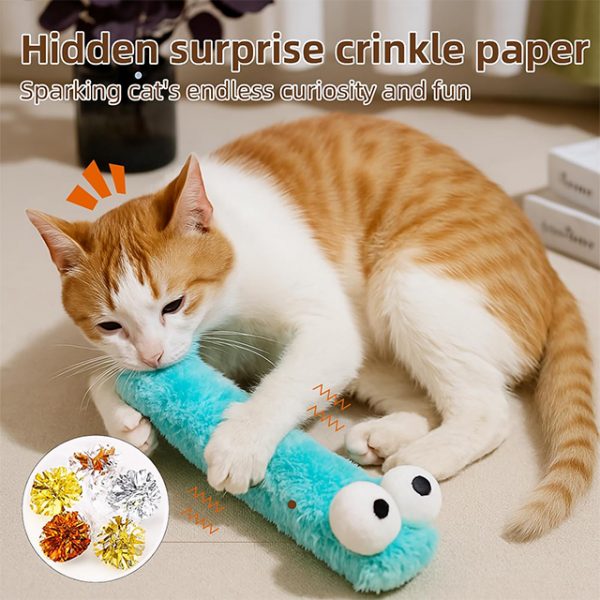 Wehao Catnip Caterpillar Toy Crinkle Soft Plush Interactive - Image 4