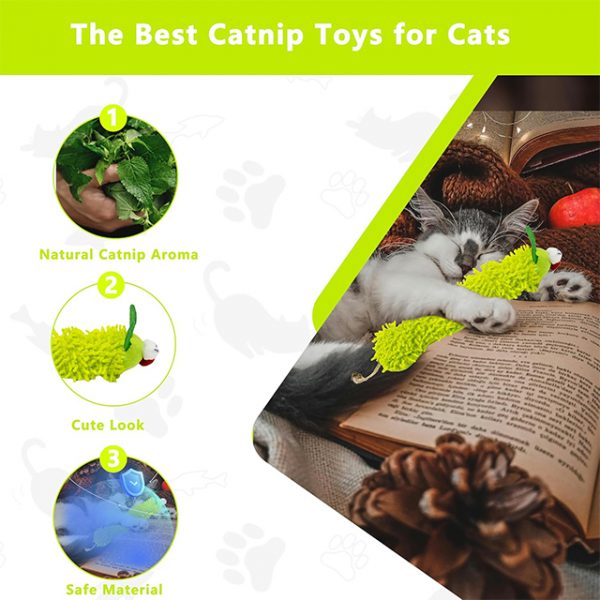 Wehao Catnip Caterpillar Plush Toy Soft Safe Interactive Chew - Image 5