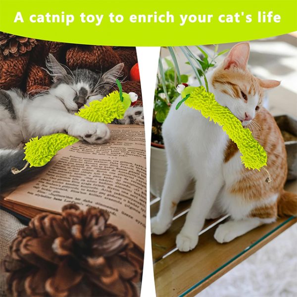 Wehao Catnip Caterpillar Plush Toy Soft Safe Interactive Chew - Image 6