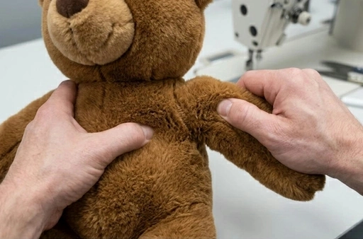 Custom plush toy sample review showing shape correction, embroidery detail checking, stuffing balance and fabric color matching for premium plush development