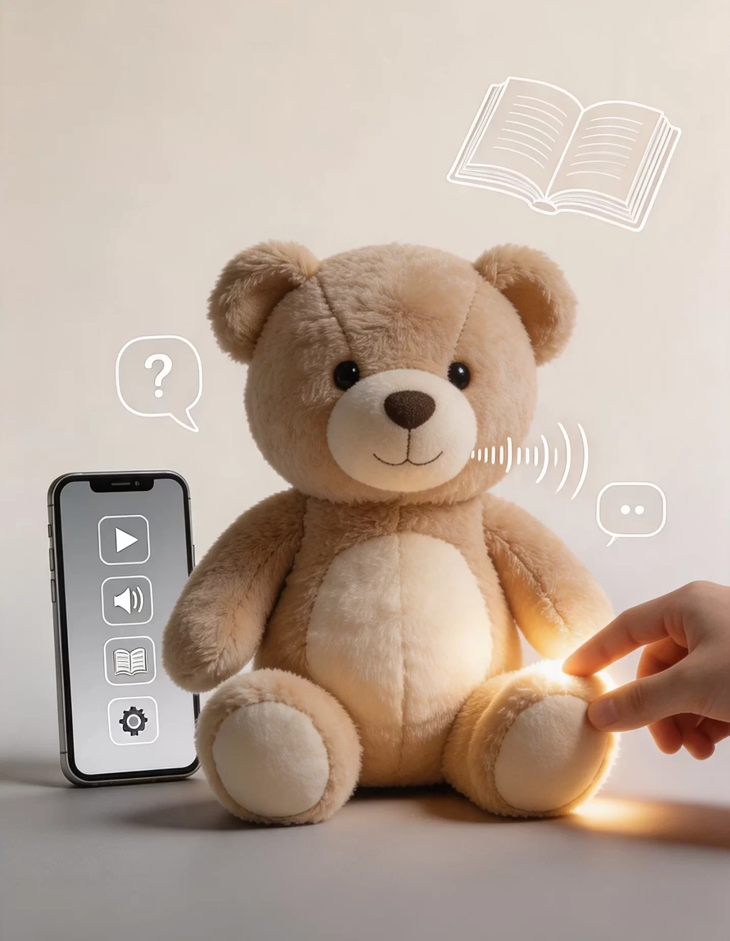 Interactive kids toys and AI plush toys with voice, storytelling, light, touch response, and app-connected features
