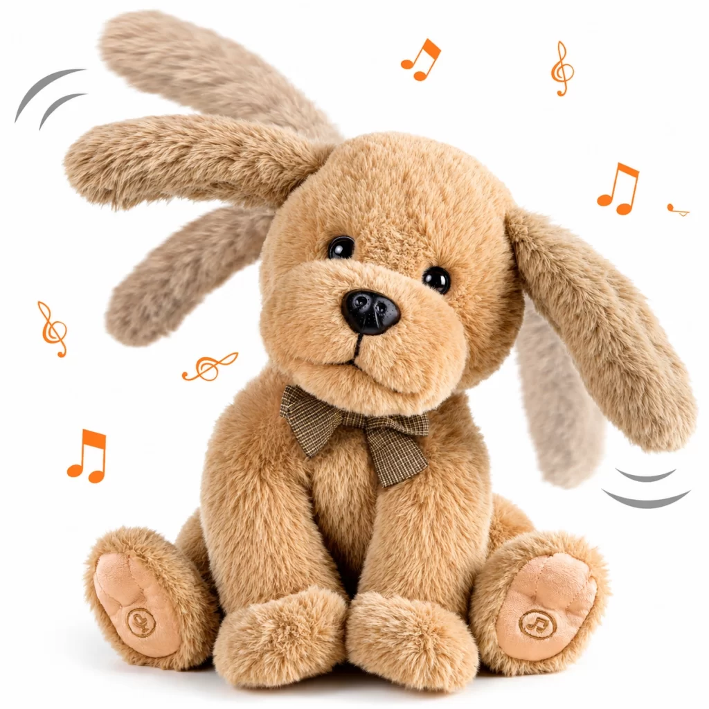 Talking plush toy with voice lines, sound effects, and storytelling content for character projects