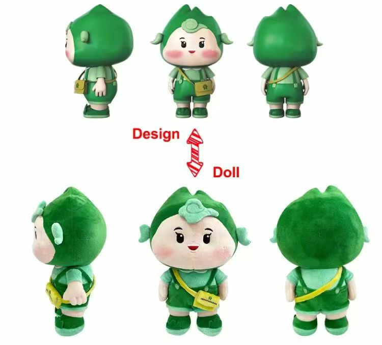 Two custom plush prototypes showing changes to head size, muzzle shape and tail position