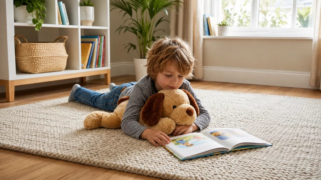 Educational toys for kids with learning scripts, language content, and guided plush toy messages