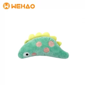 Green fish cat toy plush with soft PP cotton filling for indoor batting, carrying and boredom-relief play